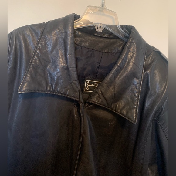 80s Gino Di Giorgio Leather Trench Coat Vintage - Picture 5 of 10